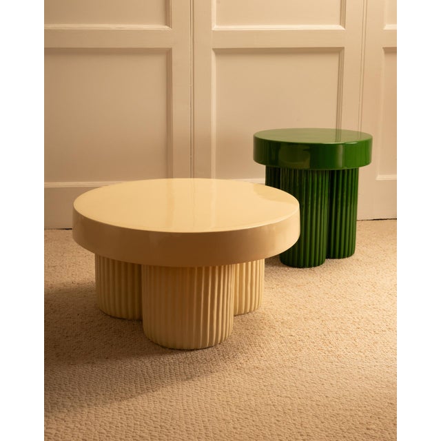 Cream and Green Nesting Tables, 1980s, Set of 2 For Sale - Image 11 of 11