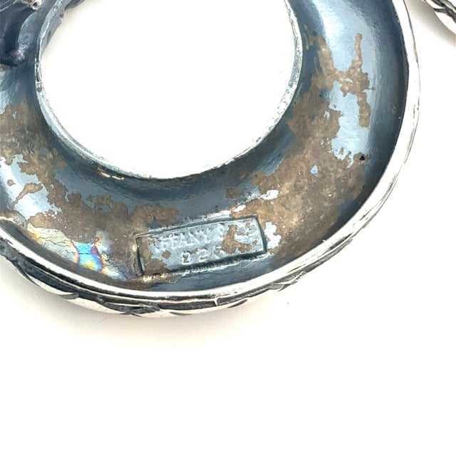 Traditional 1990s Pair of Tiffany & Co Estate Omega Back Clip on Earrings Sterling Silver For Sale - Image 3 of 7