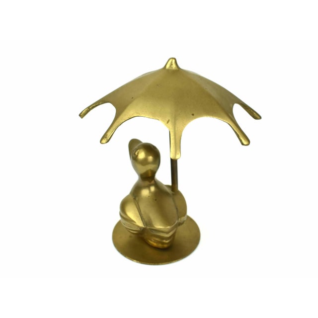 Mid 20th Century Vintage Solid Gold Brass Duck Figurine Model For Sale - Image 5 of 10