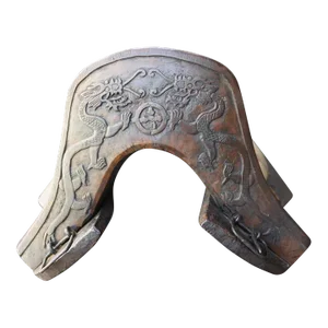 Late 19th Century Mongolian Horse Saddle With Dragon Motif Decorative Artifact