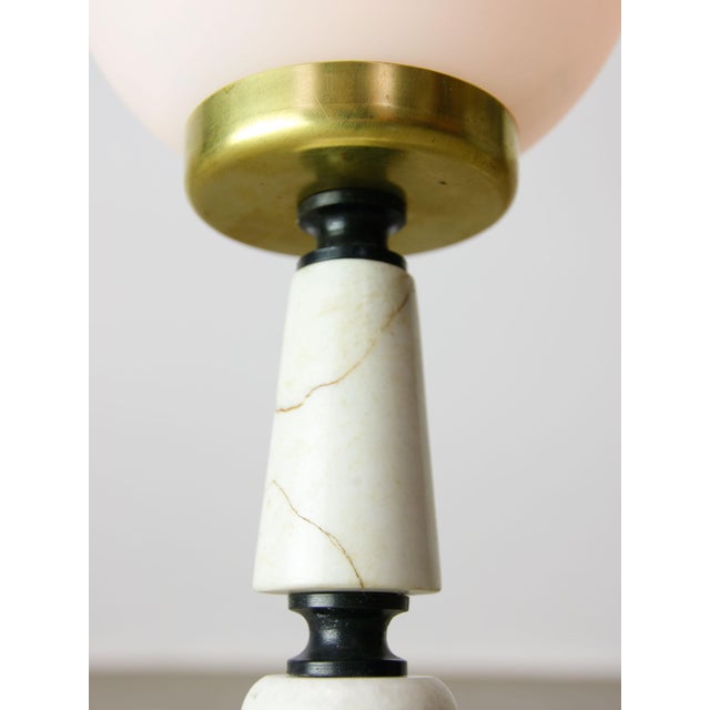 Vintage Italian Table Lamp in Brass and Marble, 1960s For Sale - Image 3 of 10