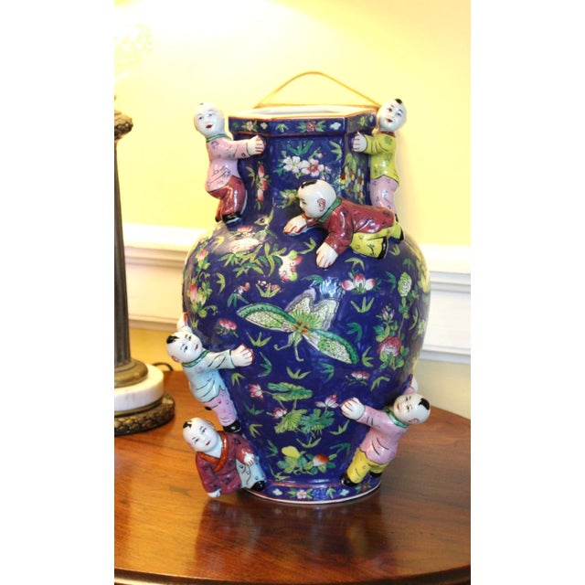 Gorgeous Chinese Porcelain Fertility Vase, Large 14", Early 20th Century For Sale - Image 9 of 13
