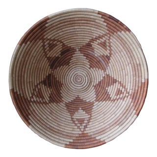 1980's Vintage Botswana African Handmade Basket For Sale