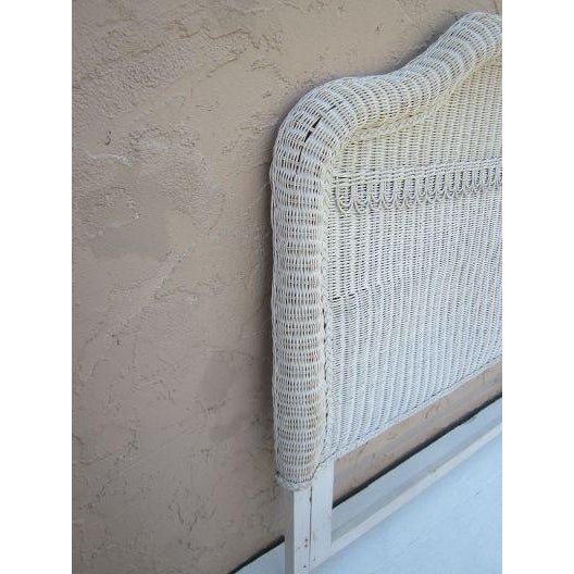 Vintage Coastal White Wicker Woven King Headboard Chairish