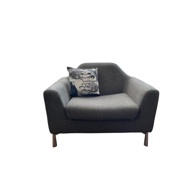 Extraordinary DellaRobbia “Pilvi” Modular Armchair upholstered in a warm charcoal gray fabric, presented in fantastic...