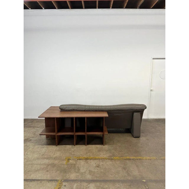 Custom Made Corner Sofa Bookcase in Walnut For Sale In Los Angeles - Image 6 of 13