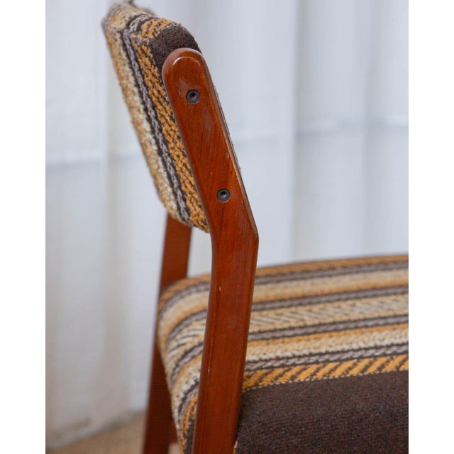 1960s Danish Modern Teak and Wool Dining Chairs - Set of 8 For Sale - Image 9 of 14