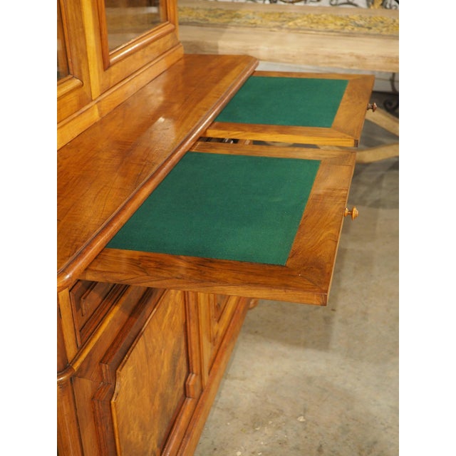 French Louis Philippe Style Walnut Bibliotheque Bookcase, Circa 1900s For Sale - Image 11 of 18