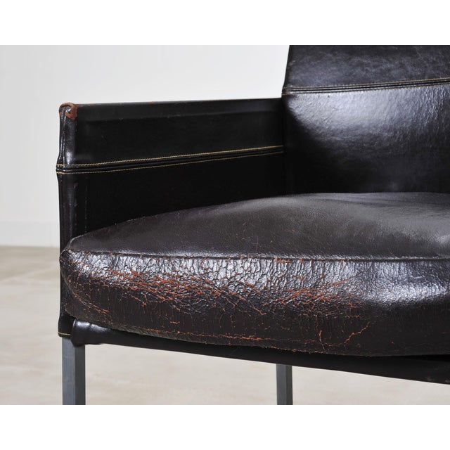 Set of Twelve Karl Friedrich Forster Texas Leather Dining Armchairs For Sale - Image 17 of 18