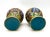 Pair of Mid-Century Chinese Cloisonné Vases – Blue, Green & Gold Enamel With Lotus Motif – Chinoiserie / Hollywood Regency For Sale - Image 9 of 10