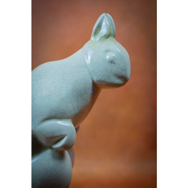 Ivory Art Deco Squirrel in Crackled Glazed Earthenware by Charles Lemanceau for Saint-Clément, France, 1920s For Sale - Image 8 of 12