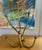 This is a vintage or antique six-branch brass coat hook, also known as a bistro hook. The style, featuring multiple curved...