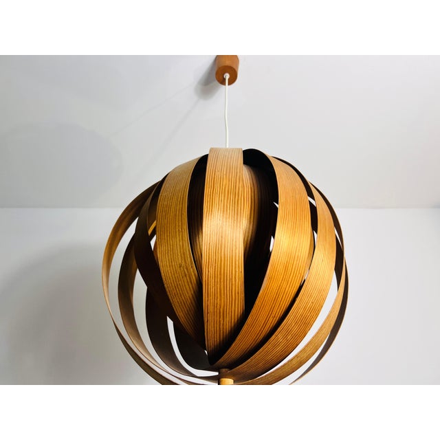Mid-Century Wooden Pendant Lamp by Hans-Agne Jakobsson, Sweden, 1960s For Sale - Image 11 of 12