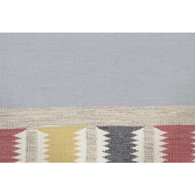 Rug & Kilim Contemporary Scandinavian Style Blue Geometric Wool Rug by Rug & Kilim, India For Sale - Image 4 of 9