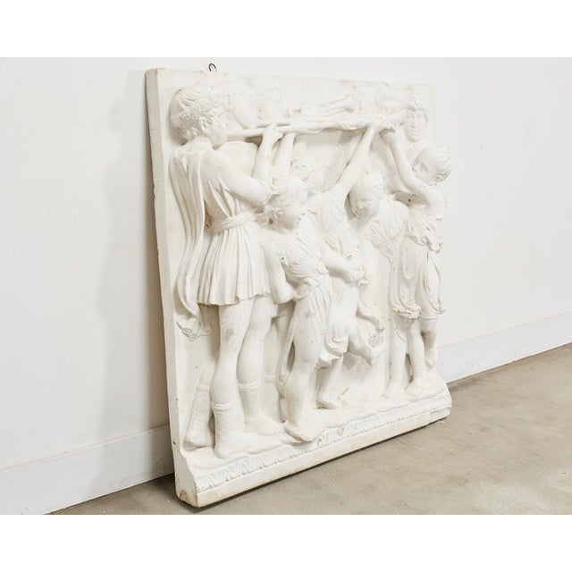 Renaissance Style Plaster Relief Sculpture After Luca Della Robbia For Sale - Image 4 of 18