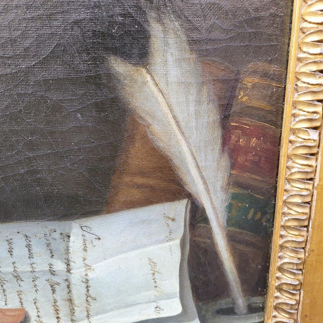 Uknown, Gentleman with Letters, 18th Century, Oil on Canvas, Framed For Sale - Image 6 of 18