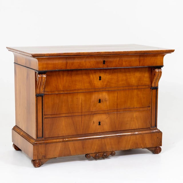Biedermeier Chest of Drawers with Cherry Veneer, 1830s For Sale - Image 10 of 10
