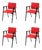 Wood and Fabric Luisa Chairs by Franco Albini for Cassina, Set of 4 For Sale
