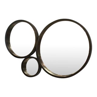 Gable 3-Ring Wooden Mirror For Sale