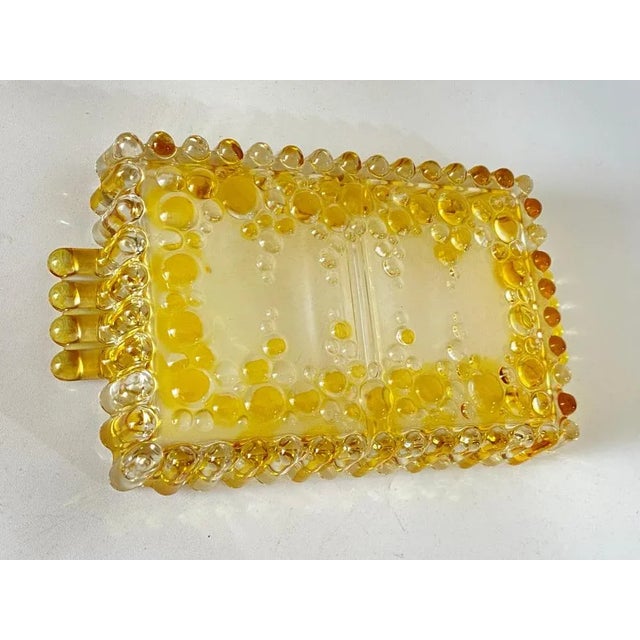 1940s Art Deco Glass Dish / Vide-Poche with Colored Glass Bubbles, France, 1940s For Sale - Image 5 of 9