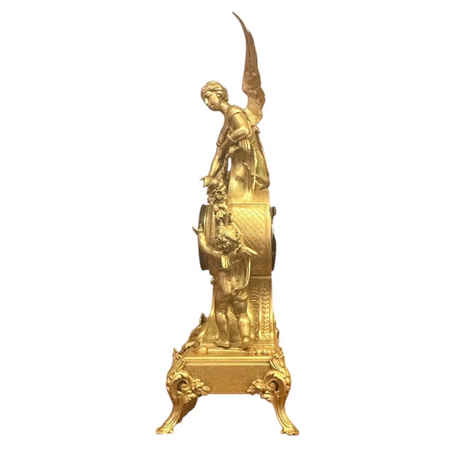 Antique Neoclassical Style Figural Mantel Clock For Sale In Chicago - Image 6 of 6