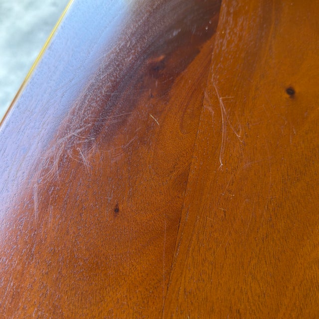 Brown Mahogany Greek Key Design Console Table For Sale - Image 8 of 8