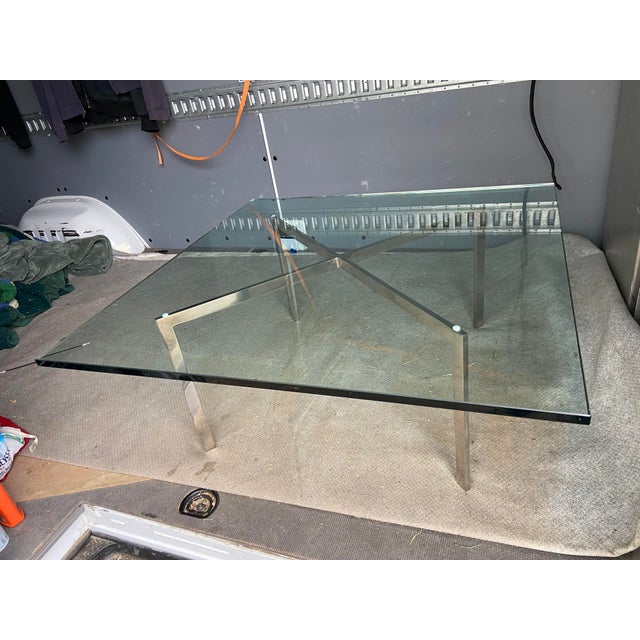 Vintage Mid Century Modern Barcelona Stainless Coffee Table by Mies Van Der Rohe for Knoll For Sale - Image 15 of 17