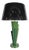 Large Postmodern Green Ceramic Table Lamp attributed to Francois Chatain, 1980s For Sale