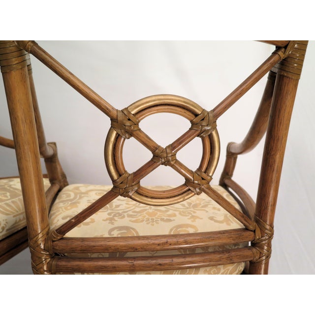 4 Authentic Vintage McGuire Bamboo Target Dining Chair With Strategic Leather Support. For Sale In Boise - Image 6 of 13