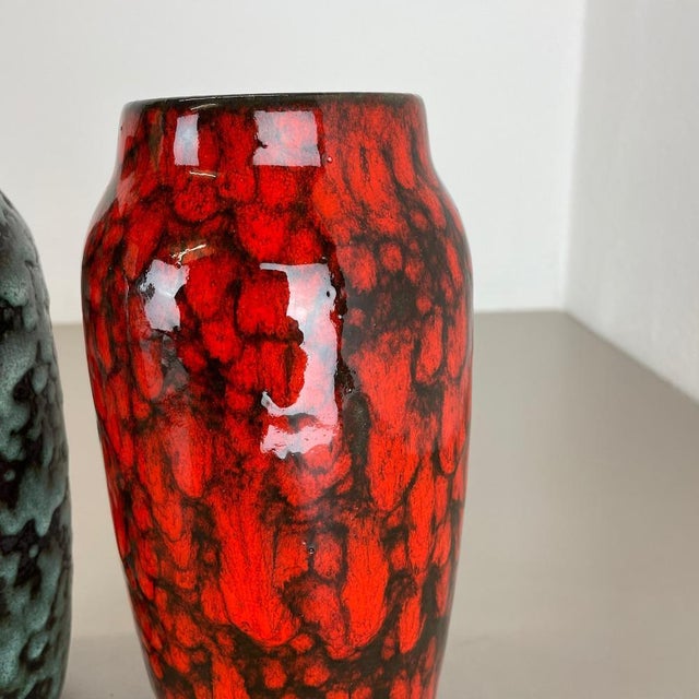 Super Color Crusty Fat Lava Vases from Scheurich, Germany, 1970s, Set of 2 For Sale - Image 12 of 18