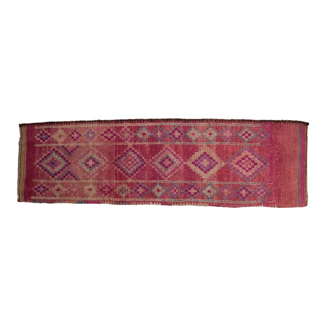 Vintage Distressed Kurd Rug Runner - 3'3" x 10'8" For Sale