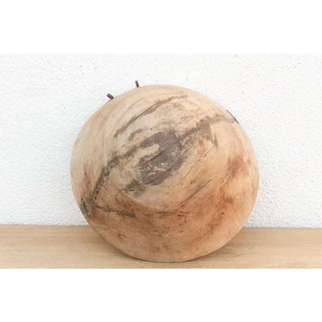 Wood Bleached Raw Wood African Dough Bowl For Sale - Image 7 of 8