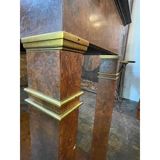 Late 20th Century Vintage Baker Empire Style Burl-Wood Console For Sale - Image 5 of 9