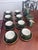 Beautiful, vintage 18-piece Apilco France coffee and espresso set in the iconic "Empire Green" porcelain with brilliant...