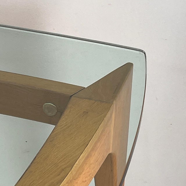 Wood Large Wood and Glass Dining Table by Prospero Rasulo for Poltronova, 1990s For Sale - Image 7 of 12