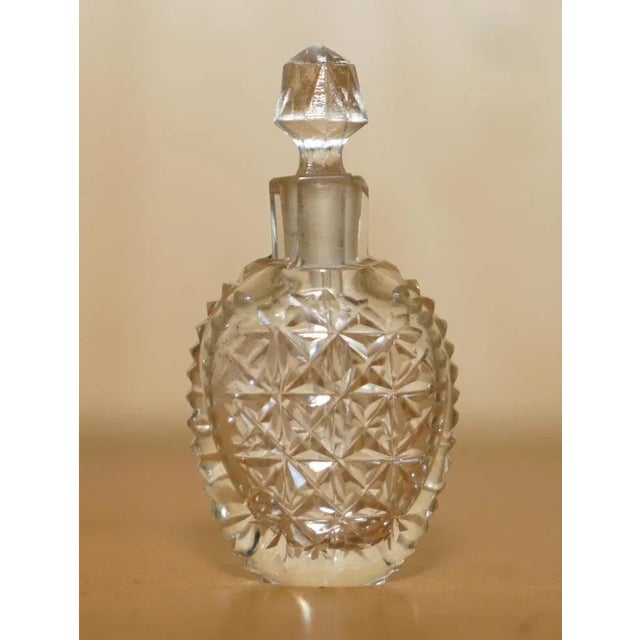 Antique French Cut Glass Crystal Collectable Dressing Table Perfume Bottle, 1920 For Sale - Image 3 of 12