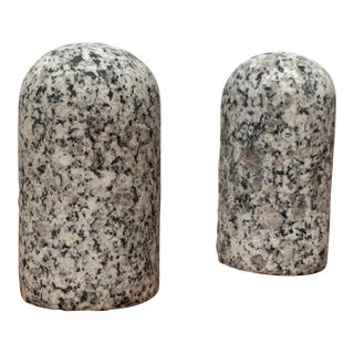 Postmodern Granite Rock Pepper and Salt Shakers, Set of 2 For Sale
