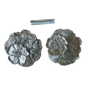 1920s Waverly Studios Cast Iron Hand Painted Curtain Tie Backs - Set of 2
