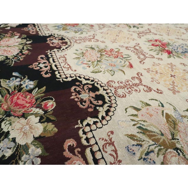 Galerie Shabab Collection Early 20th Century European Needlepoint Flatweave Rug For Sale In New York - Image 6 of 10