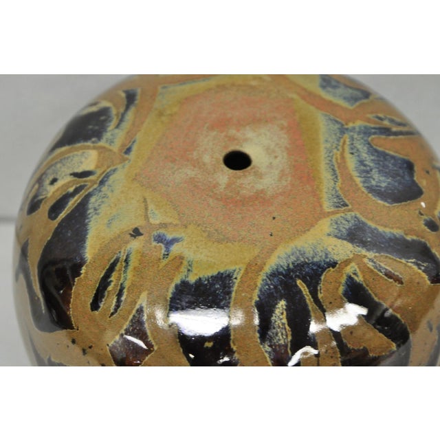 Vintage Alisa Liskin Claussen Studio Signed Ceramic Glazed Pottery Vessel Vase For Sale - Image 4 of 15