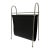 Mid-Century Leather and Steel Magazine Rack, 1970s For Sale