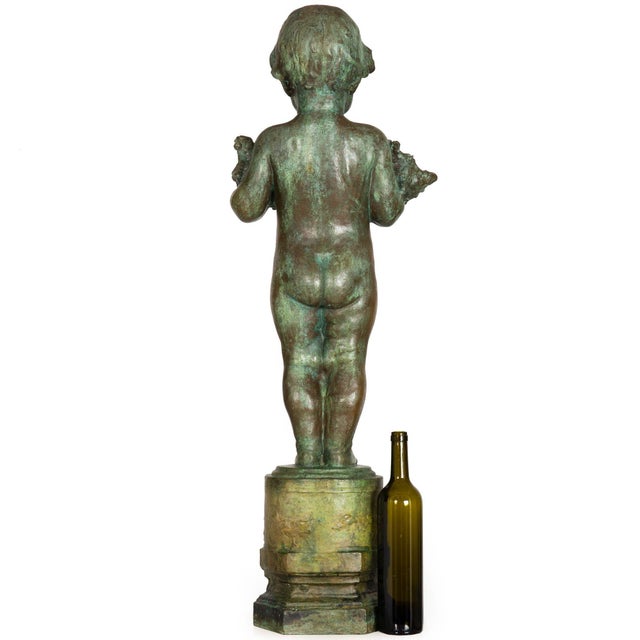 Early 20th Century American Bronze Sculpture Fountain “Baby Duck”, Edith Barretto Parsons, 41” H For Sale - Image 5 of 18