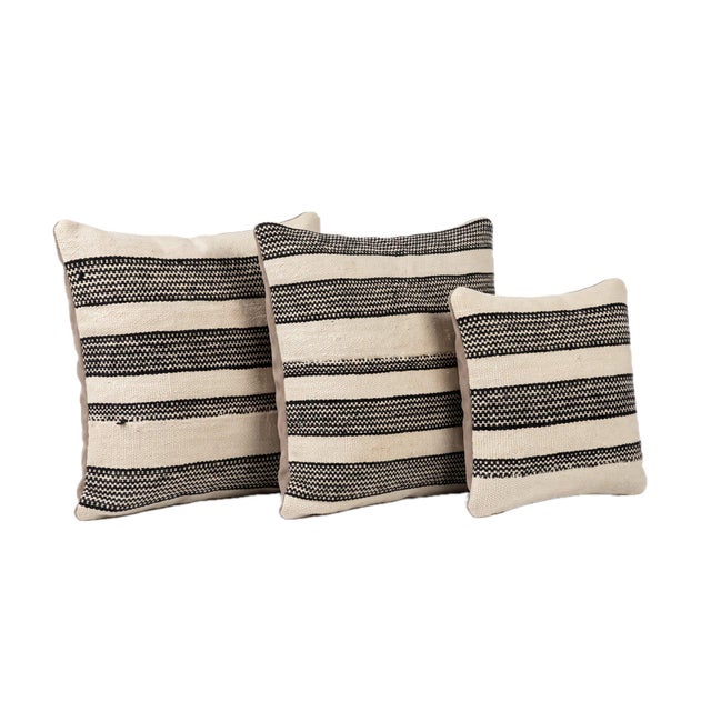 This beautiful 14'' x 14'' & 19'' x 19'' & 23'' x 23'' pillow cover set was made from authentic Turkish Kilim pieces....