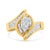 Contemporary 14K Yellow Gold Princess, Baguette, and Pie cut Diamond Marquise Shaped Ring (1 1/4 Cttw, G-H Color, EVS1010 For Sale - Image 3 of 7
