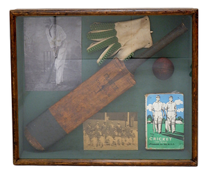 Display Case of Cricket Collectibles