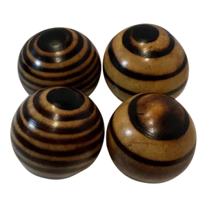 Set of 4 Contemporary Dried and Hand Decorated Fruits From the Monkey Apple Tree