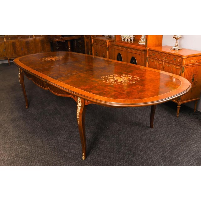 Antique French Louis Revival Dining Table and Chairs in Walnut, 1920s, Set of 13 For Sale - Image 4 of 18