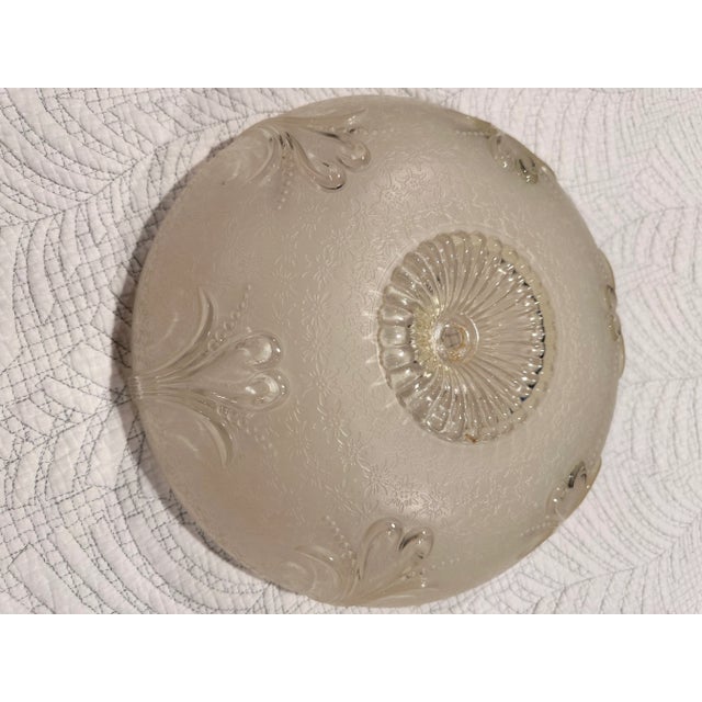 Early 20th Century Art Deco Frosted Glass Ceiling Light Shades - a Pair For Sale - Image 6 of 12