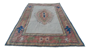 Vintage Soft Color Oversize Turkish Oushak Rug 7'10" X 11'6"