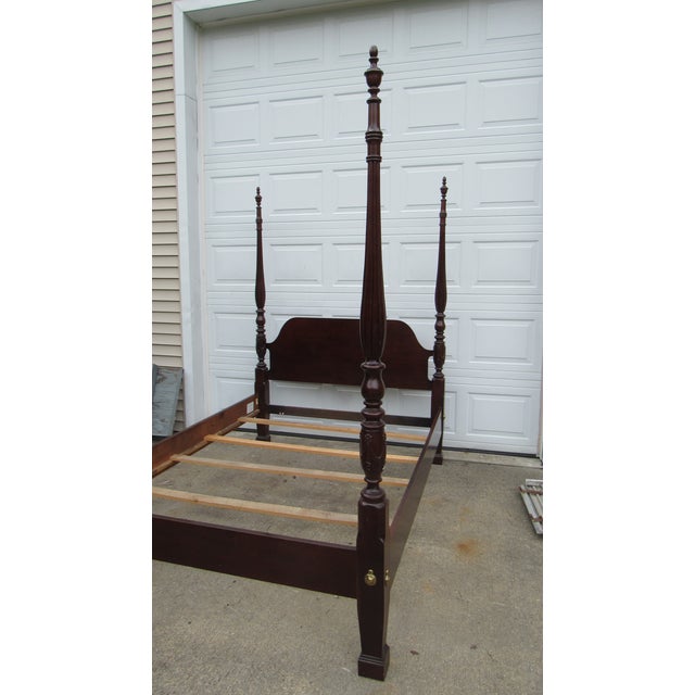Item: Thomasville Queen Bed Details: Cherry Great Designer Look/Quality Piece Poster Bed Nice Carvings Signed Thomasville...